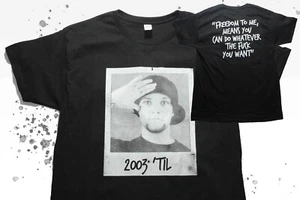 BAM MARGERA Polaroid Photo Freedom Quote Jackass CKY 411VM Viva La Bam Shirt - Bild 1 von 8