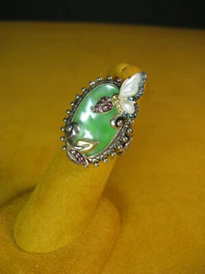 BARBARA BIXBY RING BUTTERFLY GARDEN POND GREEN TRIPLET GEMSTONE SIZE 6 Gift - Picture 1 of 3
