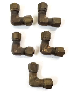IMPERIAL 90° COMPRESSION ELBOWS (LOT OF 5) 3/16" COMPRESSION UNIONS - Picture 1 of 6