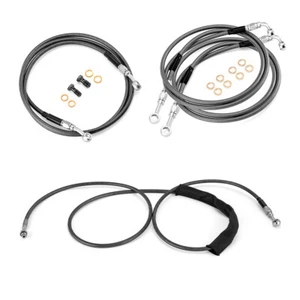 Línea de freno hidráulico y cable de embrague para 17-20 ABS Harley Touring 16" 18" Apes - Imagen 1 de 14