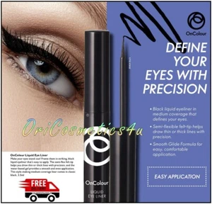 Oriflame OnColour Liquid Eye Liner Black Semi Flex Tip For Thin Or Thick Lines - Picture 1 of 6