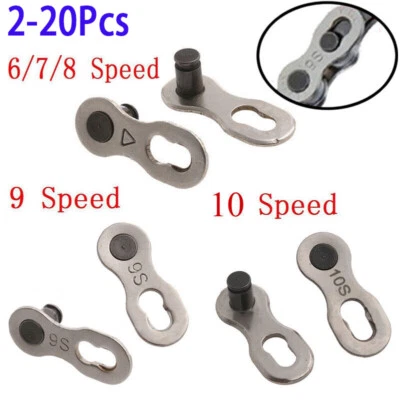 2-20Pcs MTB Bike Cycle Chains Connector Quick Master Link Joint 6-7-8/9/10Speed - Image 1 of 4
