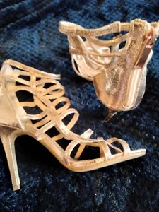 Rose Gold Caged Stiletto Sandal By Very size uk 4 ( 37) - Picture 1 of 4