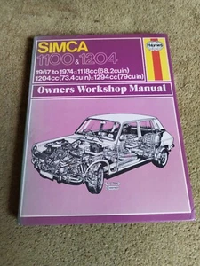 Simca 1100 & 1204 Haynes Manual - Picture 1 of 2