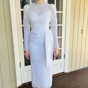 Vintage 90s Sugar House Lace Ivory Wedding Hen's Engagement Reception Sz 10(8) - Picture 1 of 13