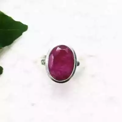 Good Looking Ruby Gemstone 925 Sterling Silver Handmade Ring B-28 - Image 1 of 4