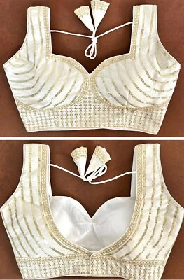 Mujeres Ropa de Boda Sari Lehenga Blusa Choli Listo Espagueti Sari Crop Top Foto 1 de 4