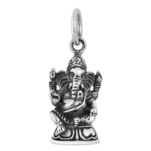 Ganesh Elefant Hindu Kunst .925 Silber Anhänger - Bild 1 von 4