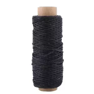 150D Waxed Linen Thread 50m/roll Black Jewellery Upholstery Leather HWS - Picture 1 of 2