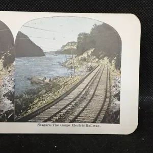Vintage Stereoview Niagara The Gorge Electric Railway New York N.Y. - Foto 1 di 3