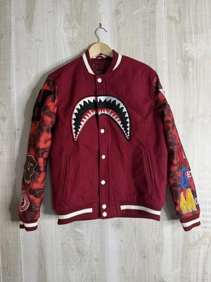 Hudson Outerwear We Killed Ape Red Camo Shark Varsity Bomber Jacket Size S - Image 1 of 4