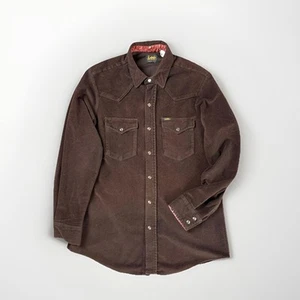 Lee VTG 90s Sawtooth Pearl Snap Western Shirt L Country USA Cowboy Rodeo Ranch - Picture 1 of 13