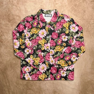 Chaqueta Floral Dallas Texas Vintage Años 90 RSVP Multicolor Boho Hippie Con Botones  Foto 1 de 4