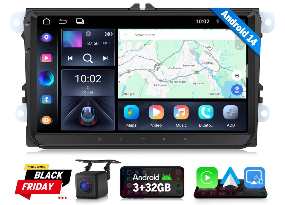 Android 14 VWX7 9 «автомобильный GPS для VW Passat CC B6 B7 радио стерео CarPlay WiFi DSP - Изображение 1 из 4