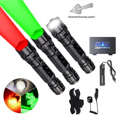 VASTFIRE US White Green Red Light Adjustable Zoomable LED Coyote Hog Pig Varmint Hunting