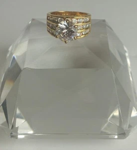 18k Gold Plated Cubic Zirconia Ring - Picture 1 of 17