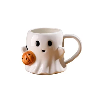 Mug White Halloween Mug Ceramic Coffee Mug Cute Halloween Mug Mug Decoration - Picture 1 of 7