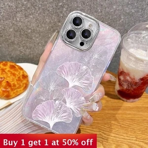 For iPhone 17 Air 17 Pro Max 16 15 14 13 12 XR XS Phone Case Luxury Ginkgo Leaf - Picture 1 of 6