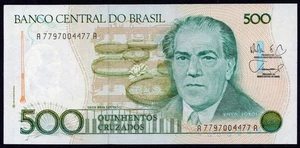 Brazil P212d UNC ND (1986-88) 500 Cruzados, sig. Nóbrega-Camões - Picture 1 of 2