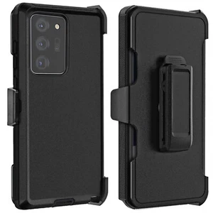 Custodia nera per Samsung Galaxy Note20/Ultra ibrida resistente clip da cintura - Foto 1 di 16
