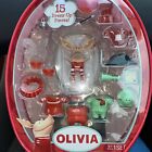 2010 Olivia Pig Doll Figure with 15 Dress-Up Pieces Vinyl Bag Stickers Stand NIP