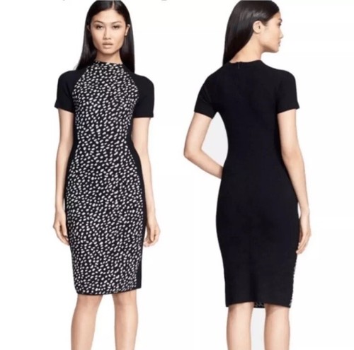 Abito maglione Tory Burch Gemma lana merino nero a pois pony taglia S