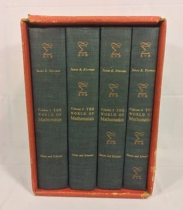The World of Mathematics 4 Volumes by James Newman 1st Edition 1956 in Slipcase - Picture 1 of 11