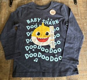 T-shirt à manches longues 4T Toddler Jumping Beans bébé requin « Doo Doo Doo » neuf