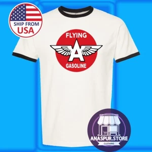 Flying A Gasoline Oil Hombre Timbre Negro Talla S-3XL - Imagen 1 de 1
