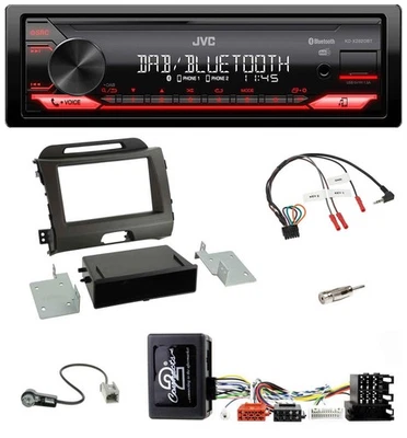 JVC Bluetooth USB DAB Lenkrad Autoradio für Kia Sportage III SL 2010-2016 dunkel - Bild 1 von 4