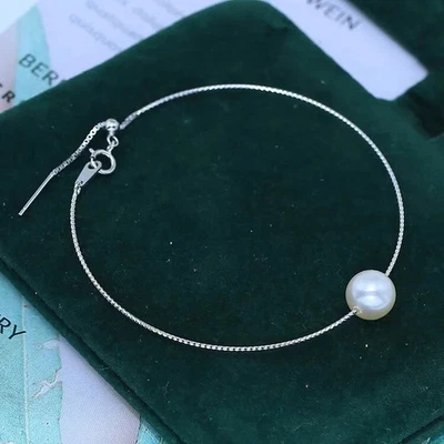 Preciosa AAAAA Enorme Pulsera Perla Blanca Mar del Sur Redonda 10-11mm 925S Foto 1 de 3