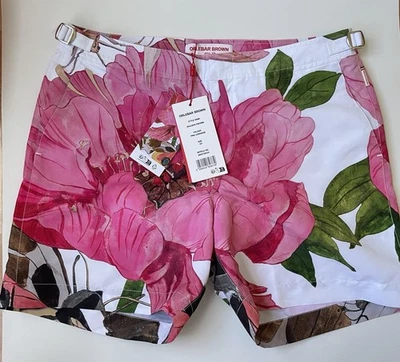 ORLEBAR BROWN Bulldog Paeonia Pink Lemonade Floral Swim Shorts Sz 33 $395 - Изображение 1 из 4