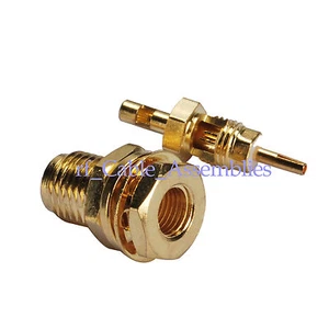 10pcs SMA Solder Jack Female nut Bulkhead RF Connector for 1.37mm RG178 cable - Picture 1 of 4