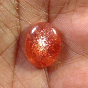 7.35Cts African Sunstone Plain Gems Natural Rainbow Sparkle Sunstone Cabs ST-504