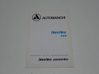 AUTOBIANCHI BIANCHINA VAN LIBRETTO USO E MANUTENZIONE 1970 - Immagine 1 di 4