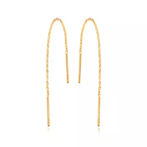 100 % oro amarillo 18K para mujer pendientes de borla aguja de 18 quilates pin Au750 - Imagen 1 de 13