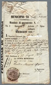 GF0278 Mandato comune Castrocaro 1869 - bollo c. 5 - Picture 1 of 1