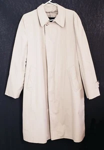 London Fog Mens Trench Coat Khaki Fleece Lined Belted Size L - Picture 1 of 7