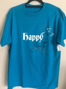 DISNEY Parks Snow White & 7 Dwarfs Happy Blue T-Shirt Size Medium - NWT - Picture 1 of 5