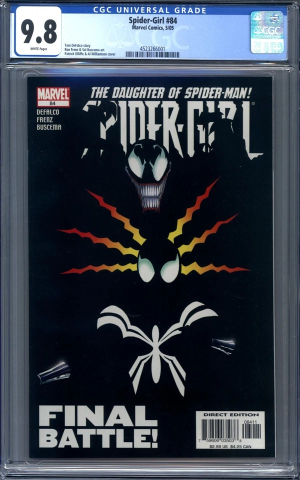 Spider-Girl #84 CGC 9.8 Marvel Comics 2005 Black Cover Low Print Run HTF Grade Foto 1 de 1