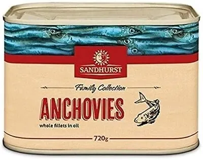 Anchovies Whole Fillets In Oil 720g Sandhurst - Free Post • 35.99$