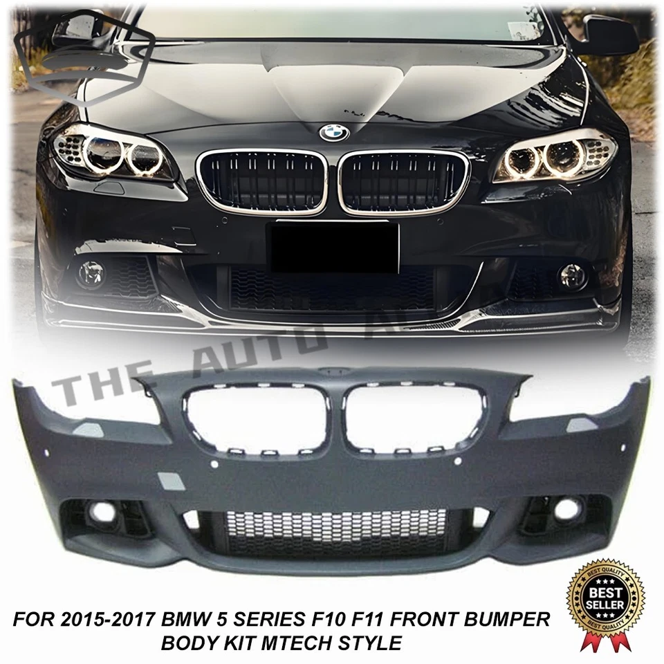 Kit de parachoques delantero Fit 2015-2017 BMW Serie 5 F10 F11 estilo MTech con orificio antiniebla Foto 1 de 4