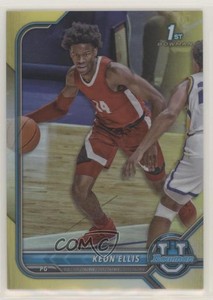 2021-22 Bowman University Yellow Refractor /75 Keon Ellis #75