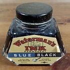 Vintage NOS Waterman 2 Oz. Blue Black Ink Glass Tip Fill Bottle 