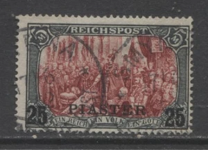 German 1900 offices in Turkey 25 Piaster type 1 used SMYRNA, $ 2,040.00 - Picture 1 of 2
