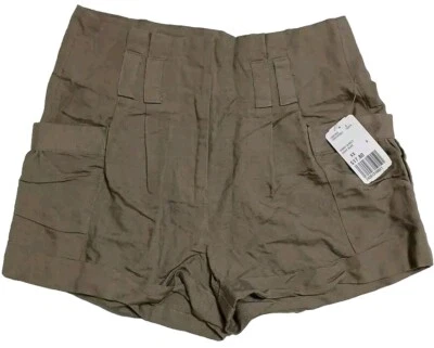 Pantalones cortos para mujer Forever 21 plisados ligeros verde oliva talla XS Foto 1 de 4