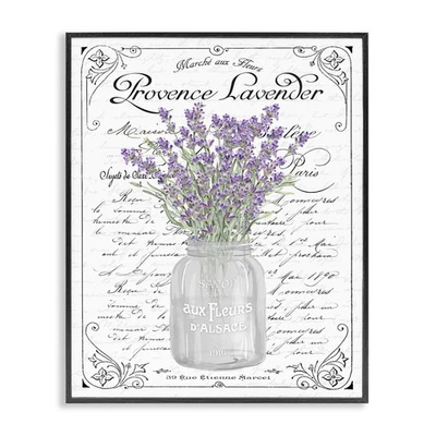 Ramo de ramitas de lavanda ornamentado motivo de escritura francesa, diseño con letras y forrado Foto 1 de 4