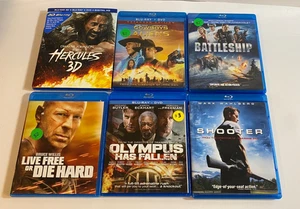 6 Blu-Ray Popcorn Movie Lot - Shooter, Battleship, Hercules 3D and more. - Picture 1 of 19