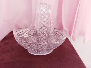 Vintage Cut Lead Crystal Basket Beautiful - Picture 1 of 7