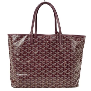 Auth GOYARD Saint Louis PM - Bordeaux Coated Canvas Leather Tote Bag - Picture 1 of 20
